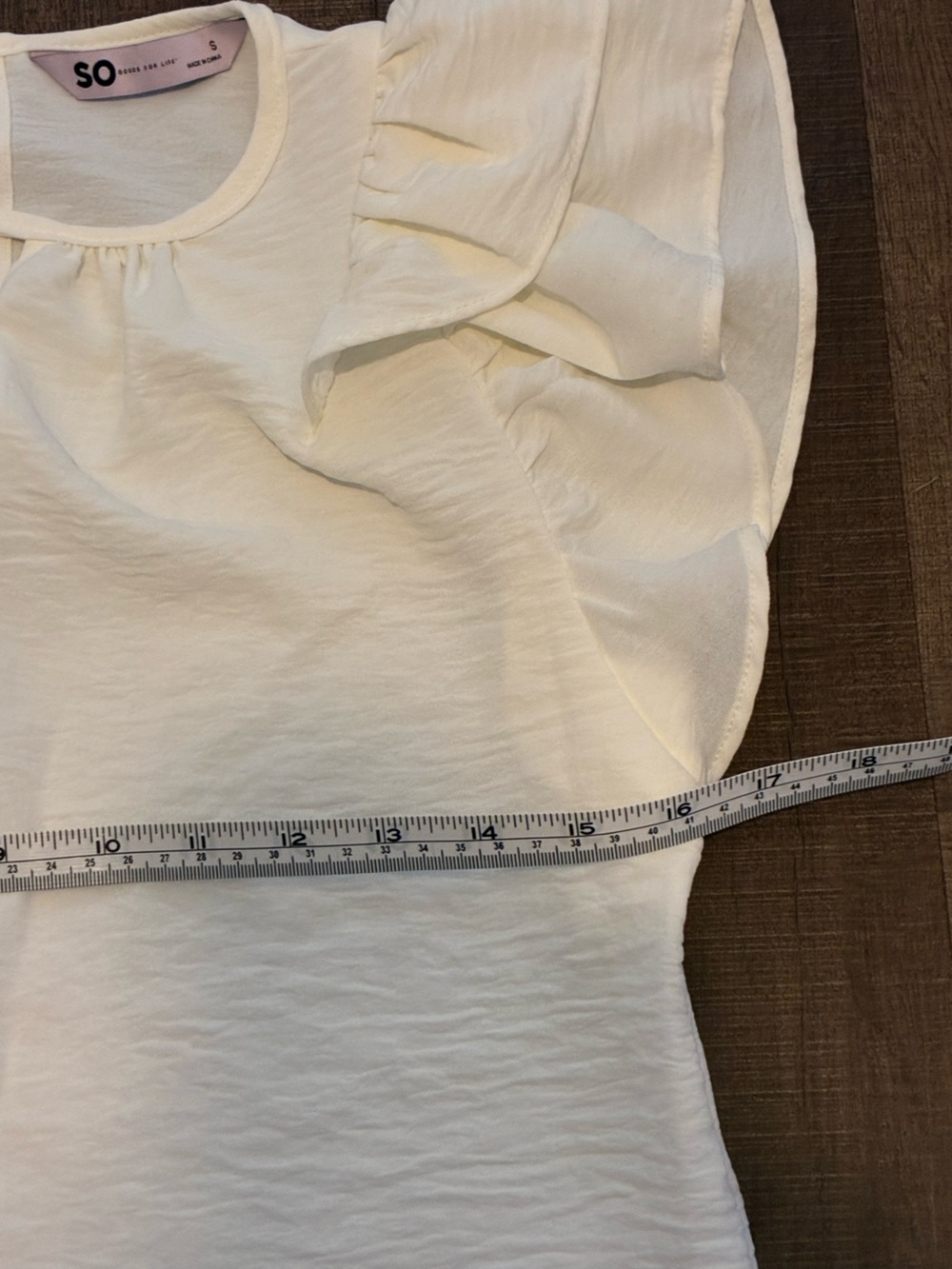 SO Cream Ruffle Strap Tank - Picture 4 of 5